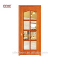 Stylish Wood Glass Balcony Indoor Wood Door Design Customized